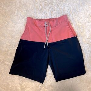 H&M coral and navy blue board shorts|Size:Medium